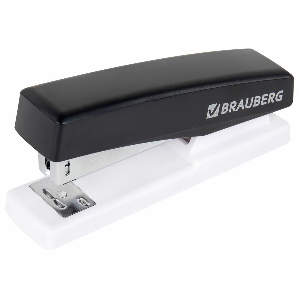 Степлер №24/6, 26/6 BRAUBERG "STYLE MAX", до 30 листов, черный