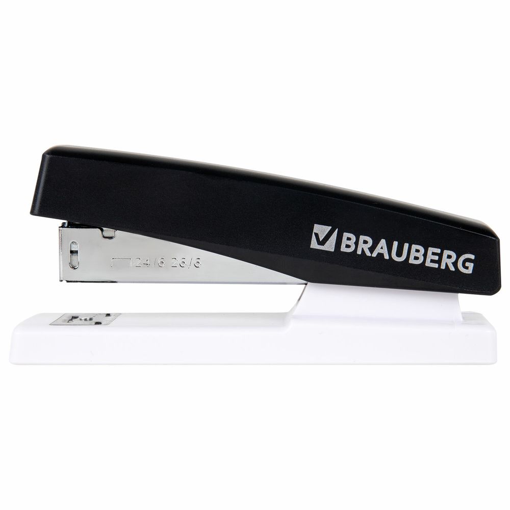 Степлер №24/6, 26/6 BRAUBERG "STYLE MAX", до 30 листов, черный