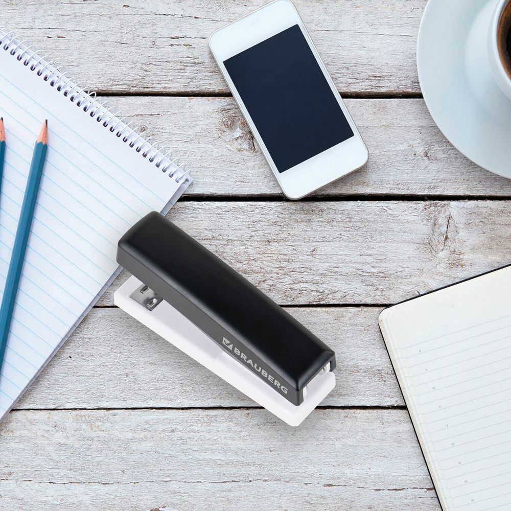 Степлер №24/6, 26/6 BRAUBERG "STYLE MAX", до 30 листов, черный