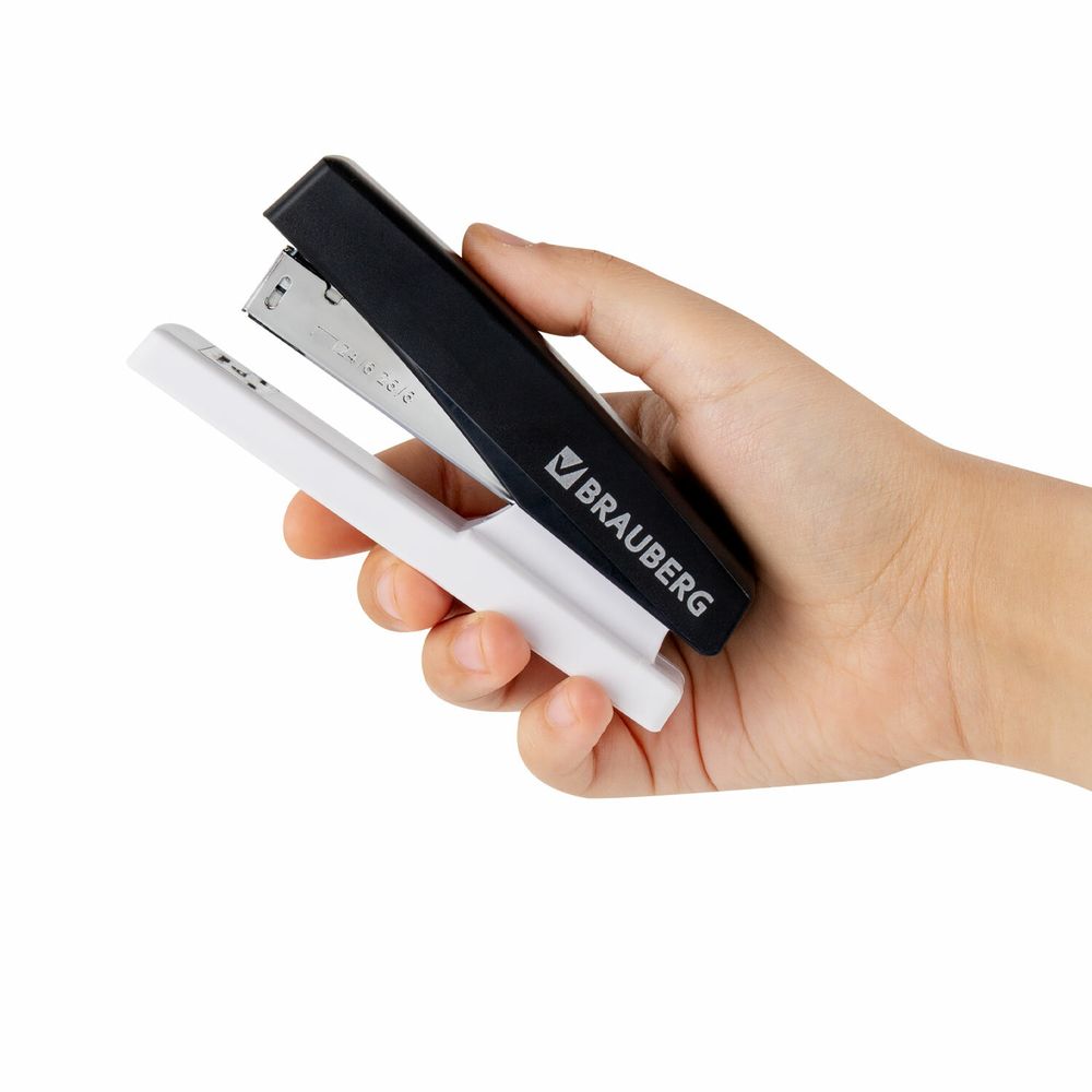 Степлер №24/6, 26/6 BRAUBERG "STYLE MAX", до 30 листов, черный