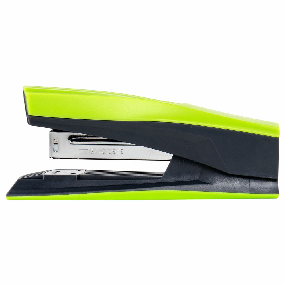 Степлер №24/6, 26/6 BRAUBERG "SUPER", до 30 листов, зелено-черный