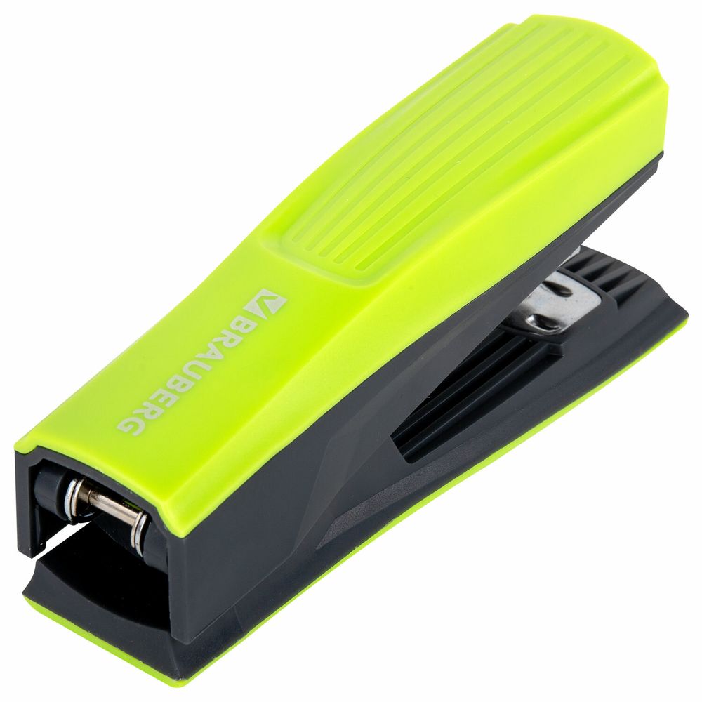 Степлер №24/6, 26/6 BRAUBERG "SUPER", до 30 листов, зелено-черный