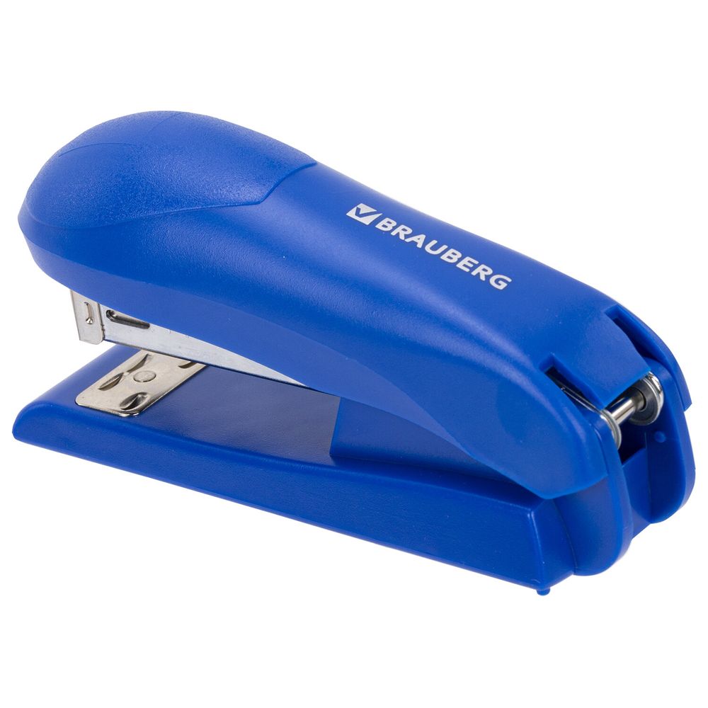 Степлер №24/6, №26/6 BRAUBERG "UNIVERSAL", до 30 листов, на 100 скоб, синий