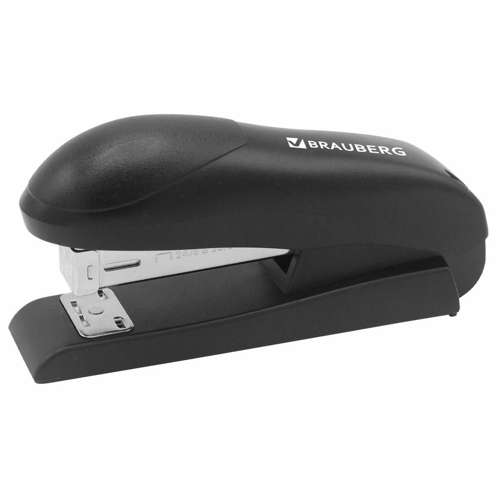 Степлер №24/6, №26/6 BRAUBERG "UNIVERSAL", до 30 листов, на 100 скоб, черный