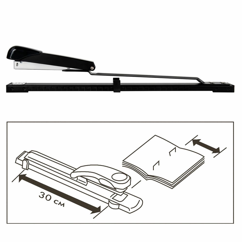 Степлер брошюровочный №24/6, 26/6 STAFF "Manager", до 25 листов, черный