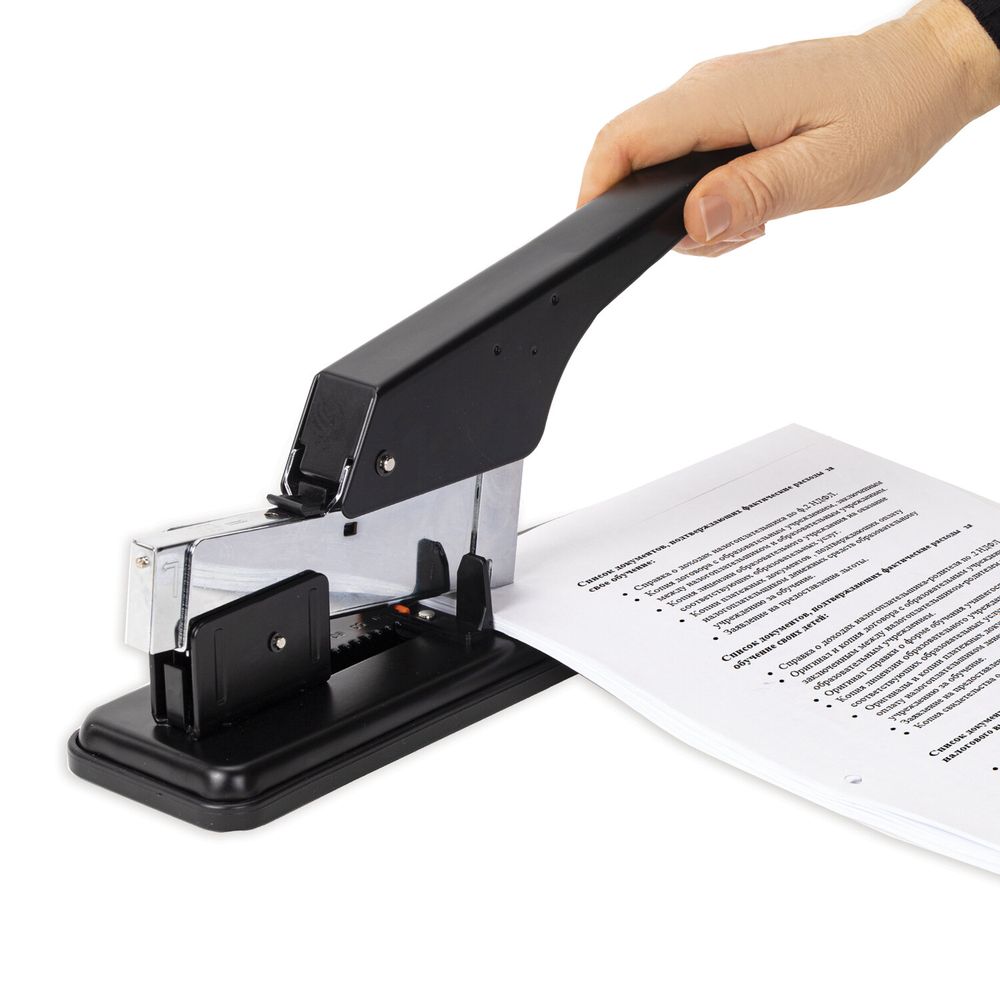 Степлер МОЩНЫЙ №24/6-23/24 металлический STAFF "HEAVY DUTY ECO", до 200 листов, черный