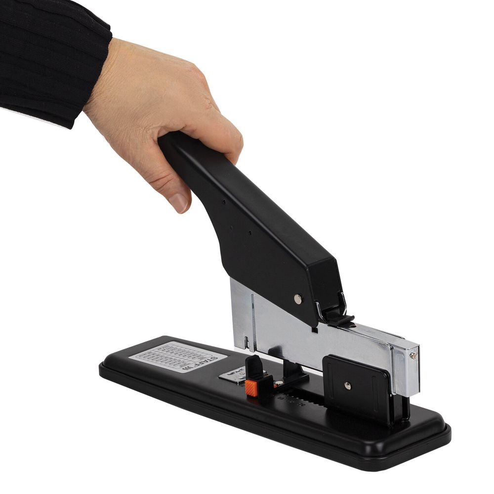 Степлер МОЩНЫЙ №24/6-23/24 металлический STAFF "HEAVY DUTY ECO", до 200 листов, черный