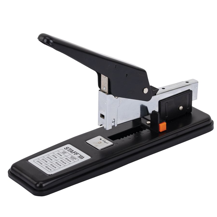 Степлер МОЩНЫЙ № 24/6-23/15 металлический STAFF "HEAVY DUTY ECO", до 100 листов, черный