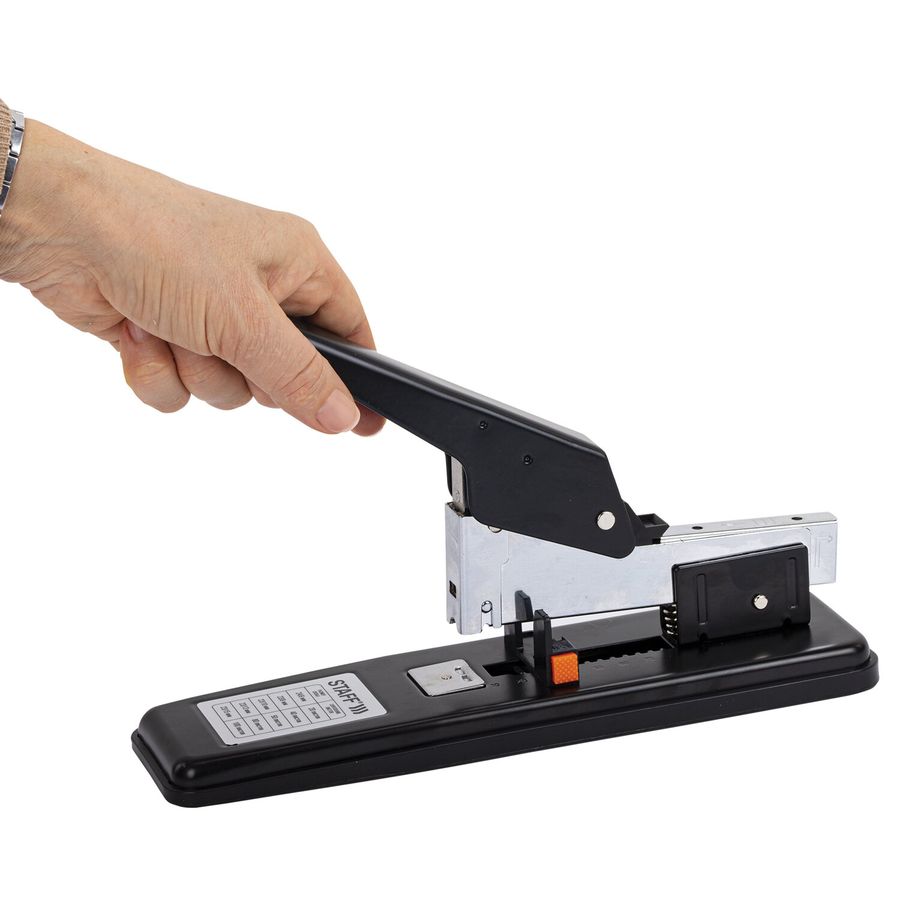 Степлер МОЩНЫЙ № 24/6-23/15 металлический STAFF "HEAVY DUTY ECO", до 100 листов, черный