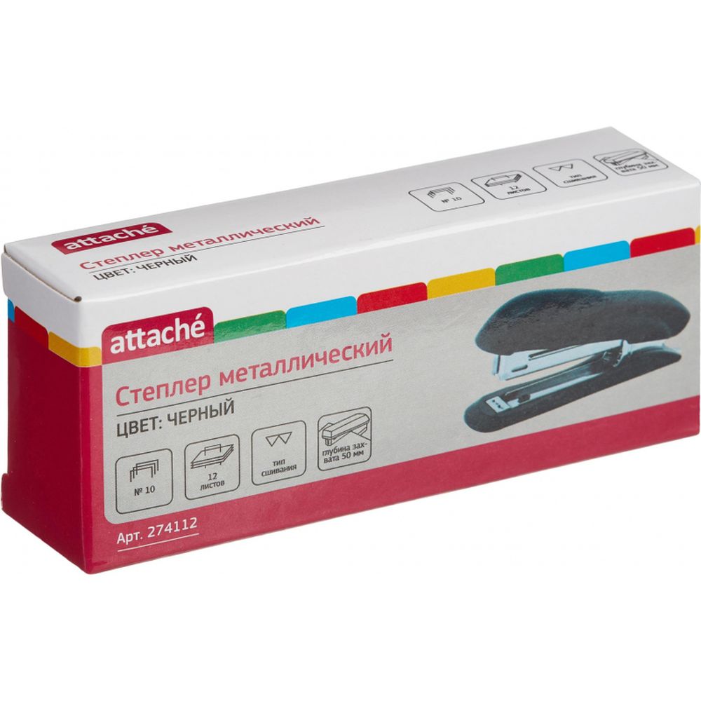 Степлер 10 листов Attache №10 мини, черный