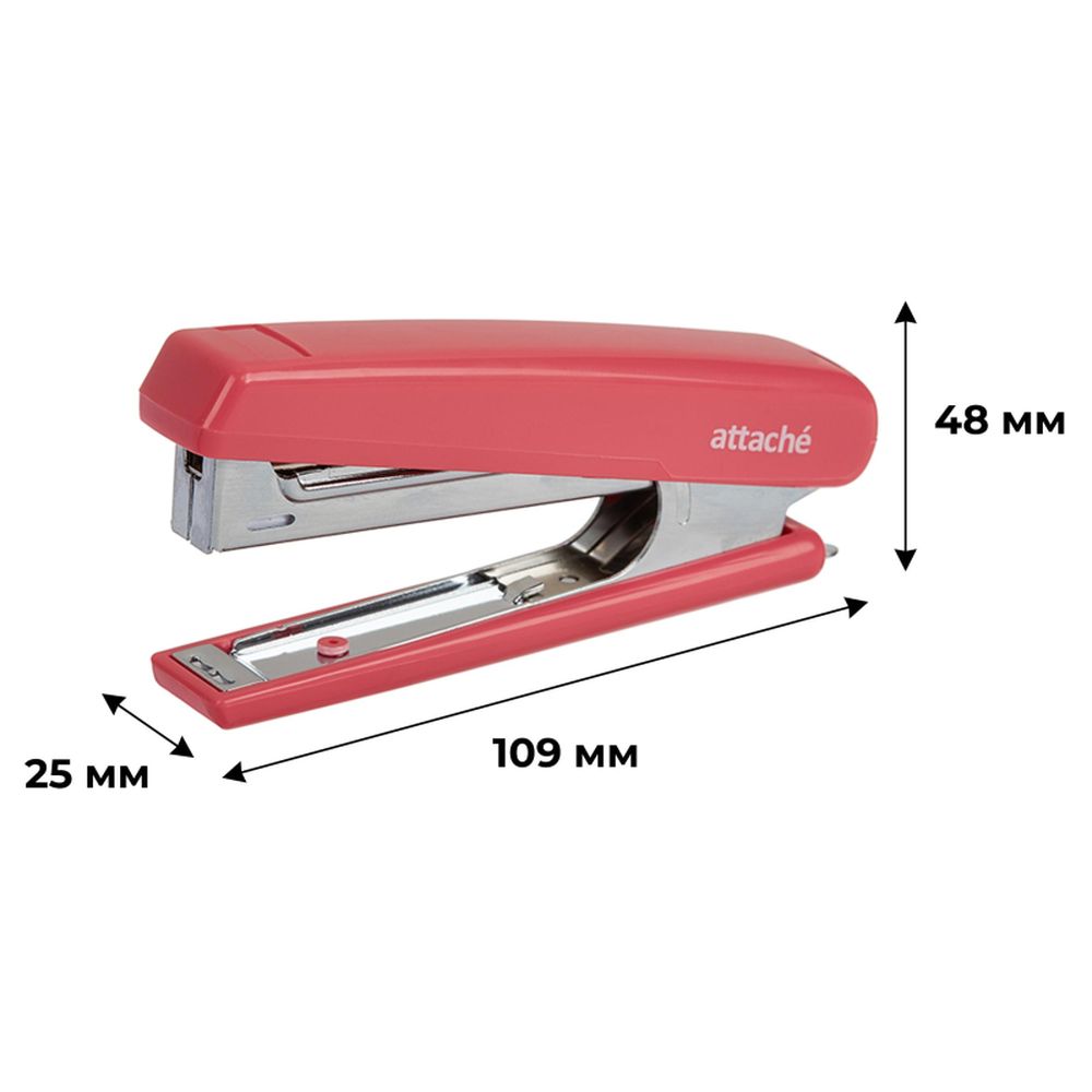 Степлер 15 листов Attache 8209 №10, красный