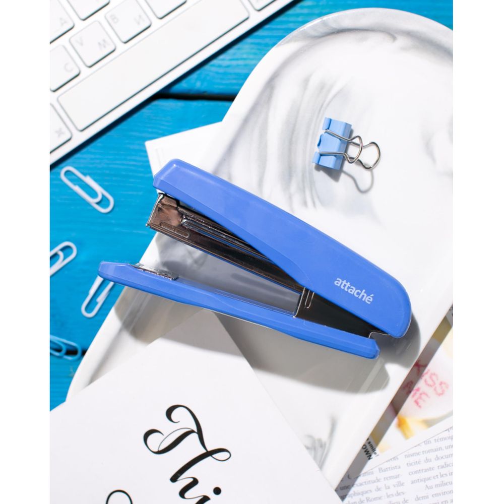 Степлер 15 листов Attache 9903 №10, синий