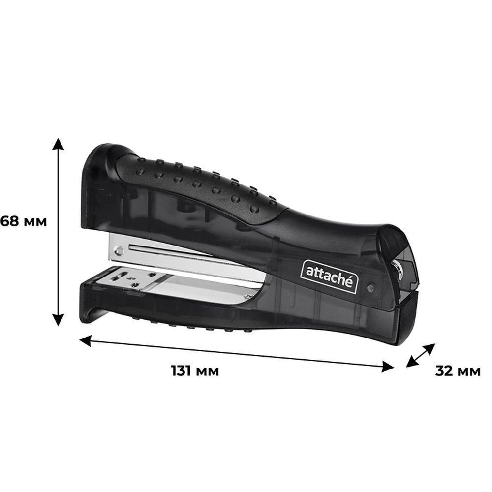 Степлер 20 листов ATTACHE 8918 №24/6 и 26/6, вертикальный, черный