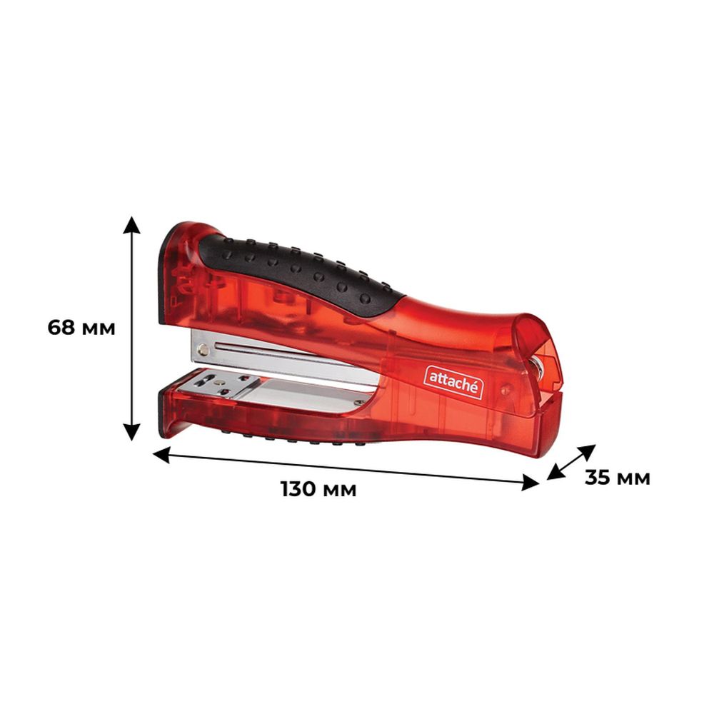 Степлер 20 листов ATTACHE 9918, 24/6-26/6, вертикальный, красный
