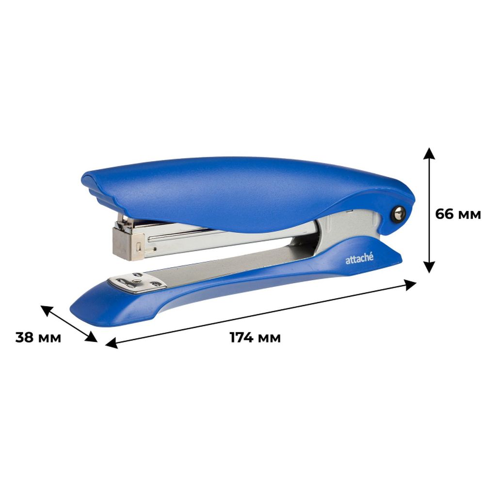 Степлер 20 листов ATTACHE №24/6, увелич. глубина закладки синий