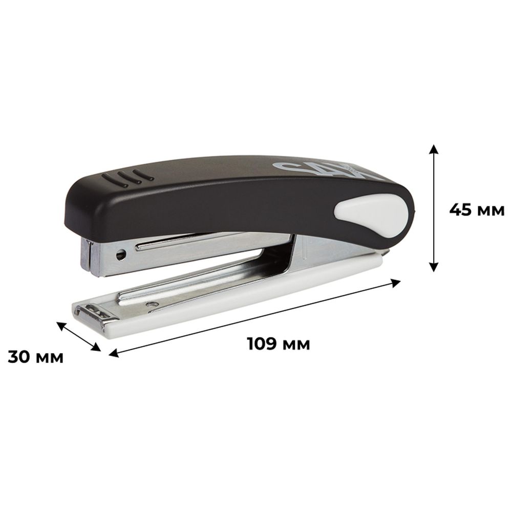 Степлер 10 листов SAX 219, №10, черный