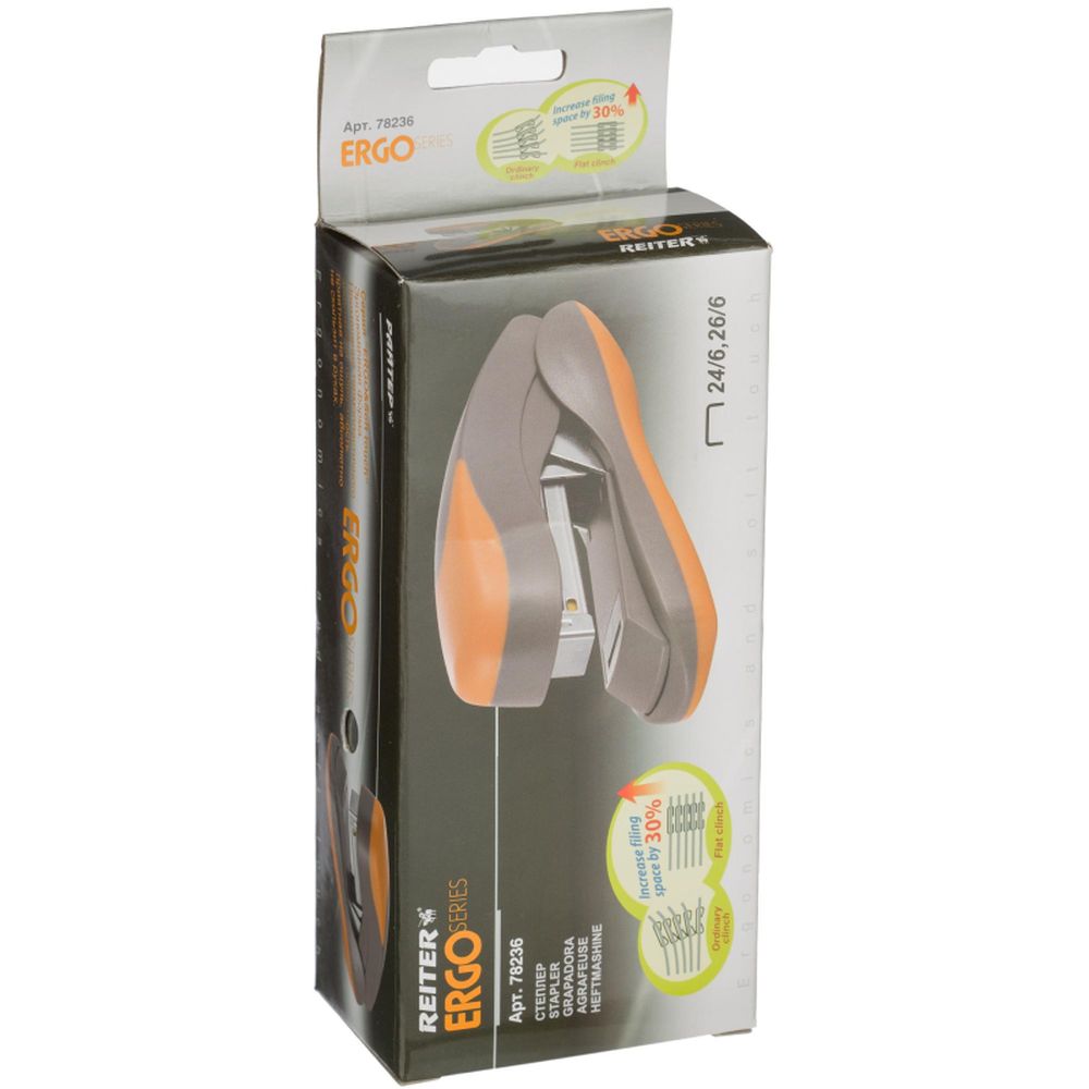 Степлер 30 листов RG PS-273F, 24/6, серый