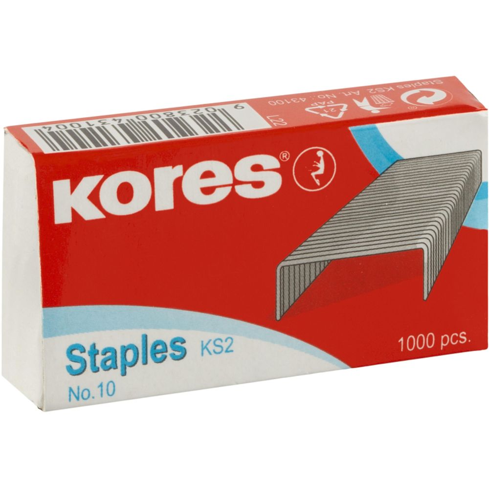 Скобы для степлера №10 Kores, 1000 шт.