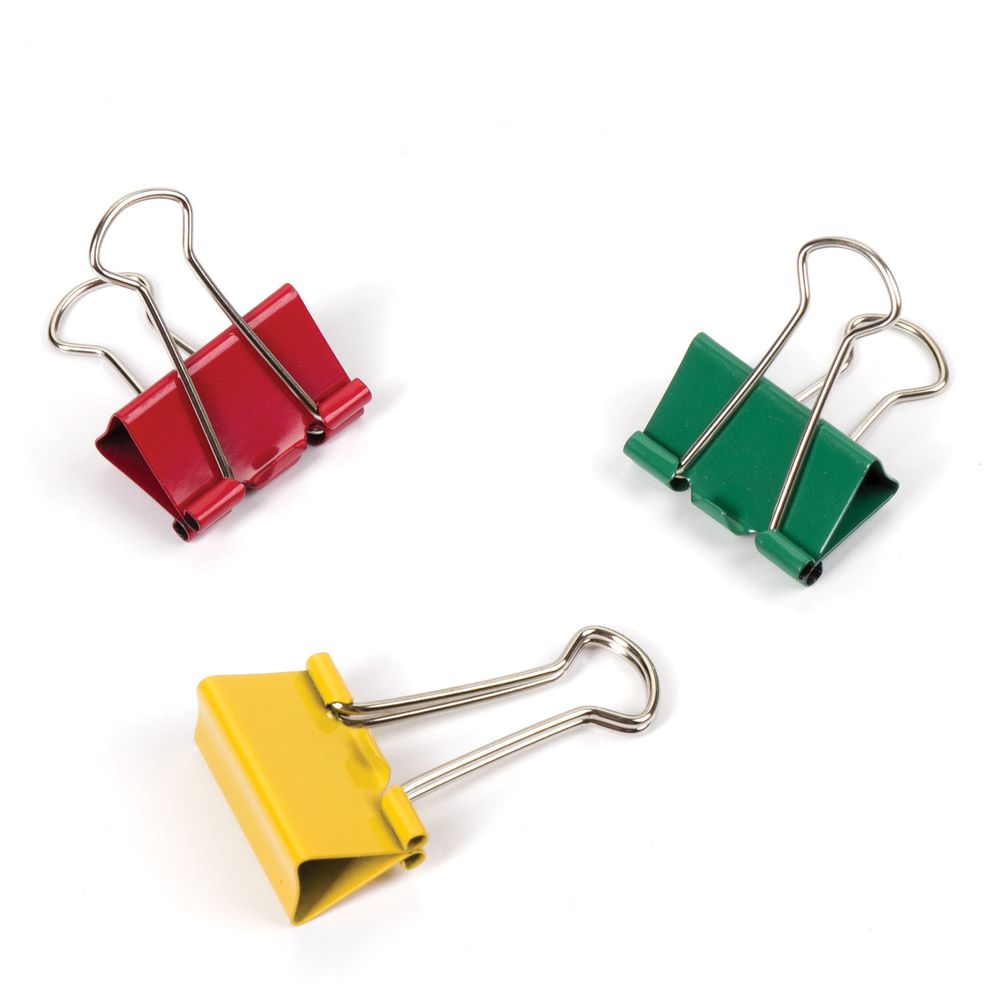 Зажимы для бумаг BRAUBERG, КОМПЛЕКТ 12 шт., 32 мм, на 140 листов, цветные, картонная коробка