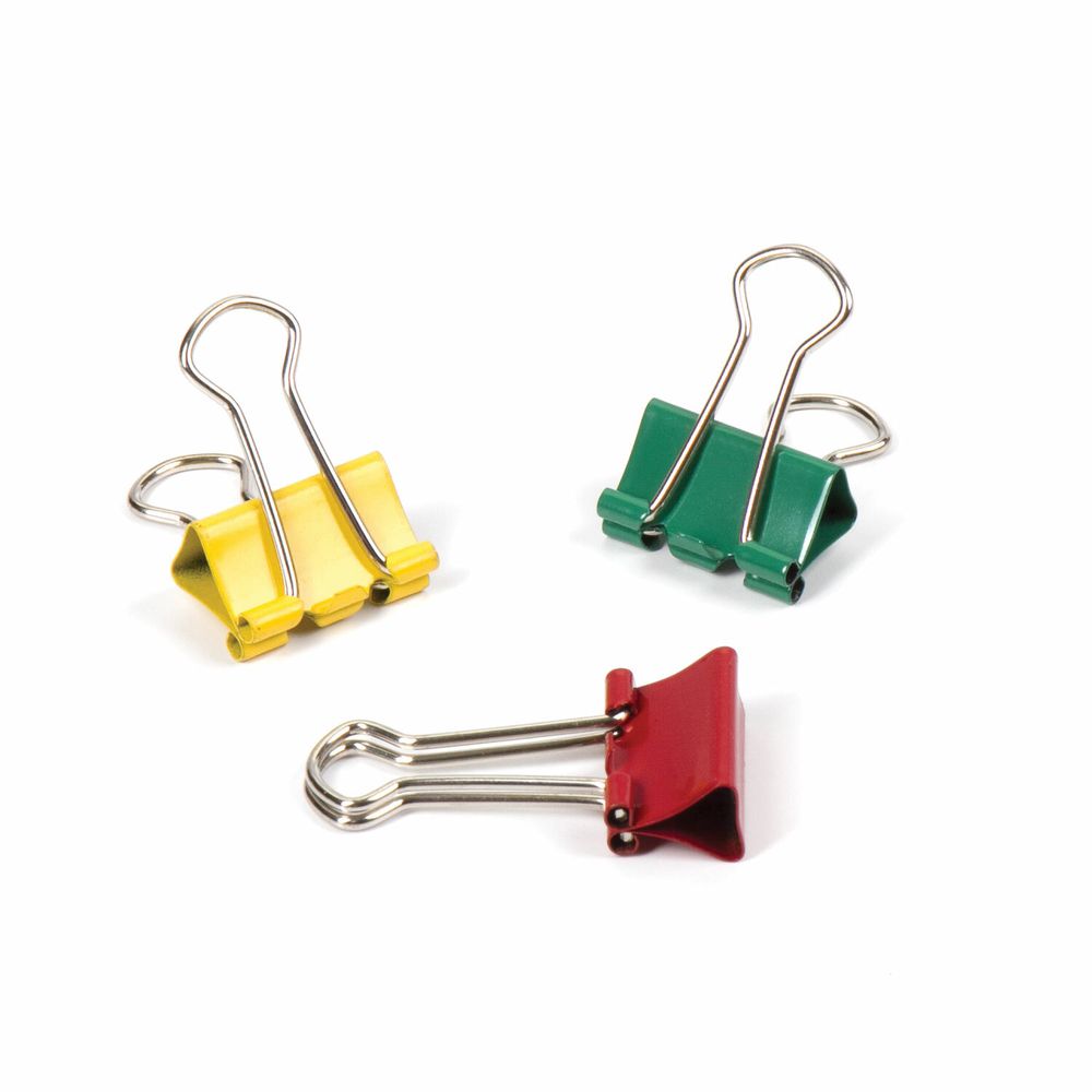 Зажимы для бумаг BRAUBERG, КОМПЛЕКТ 40 шт., 19 мм, на 60 листов, цветные, в пластиковом цилиндре