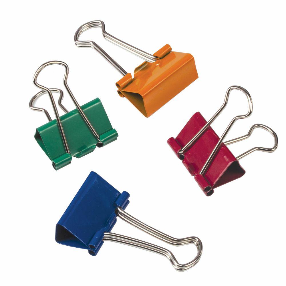 Зажимы для бумаг BRAUBERG, КОМПЛЕКТ 48 шт., 25 мм, на 100 листов, цветные, в пластиковом цилиндре