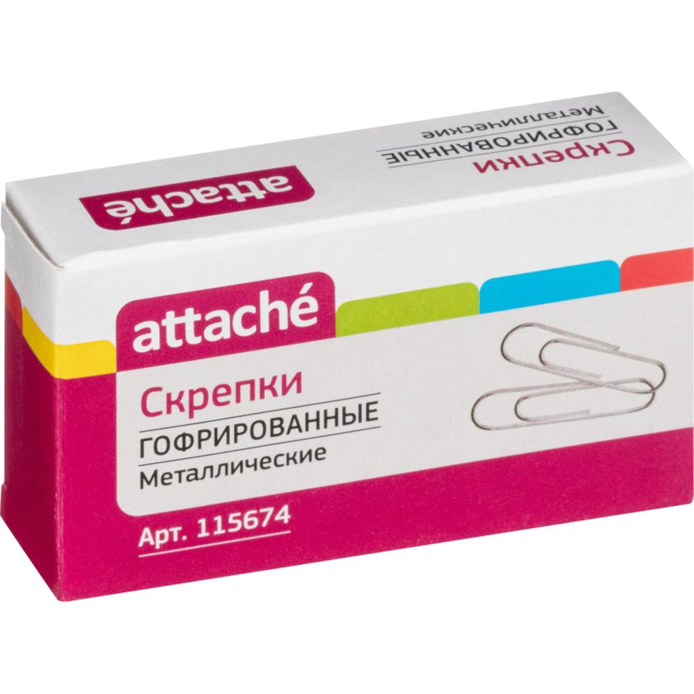 Скрепки 50 мм ATTACHE Г50-50, гофрированные, 50шт/уп