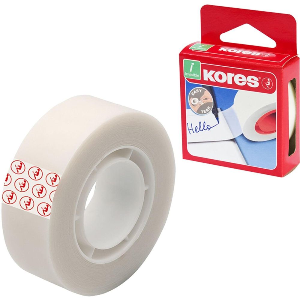 Лента клейкая Kores, 19 мм*33 м, невидимая