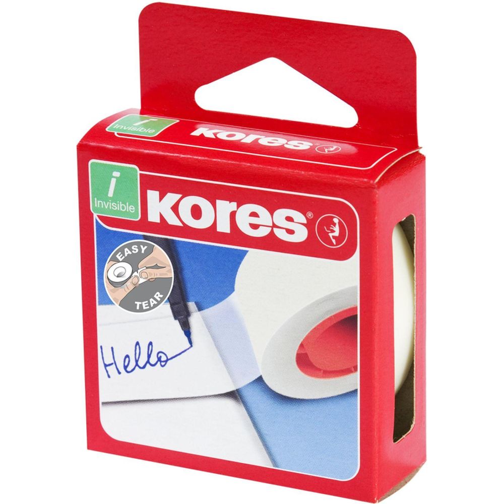 Лента клейкая Kores, 19 мм*33 м, невидимая