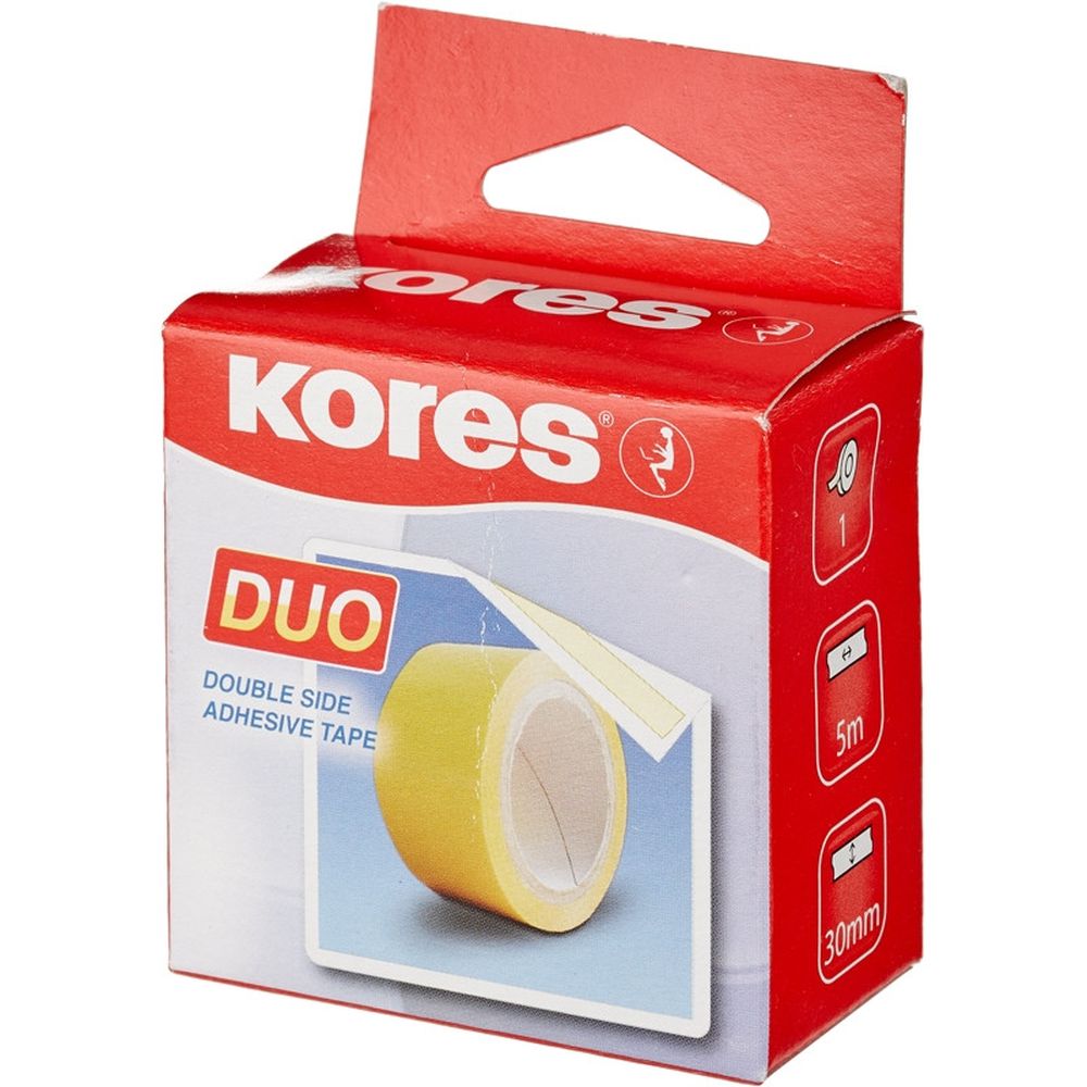 Лента клейкая Kores двусторонняя, 30 мм*5 м