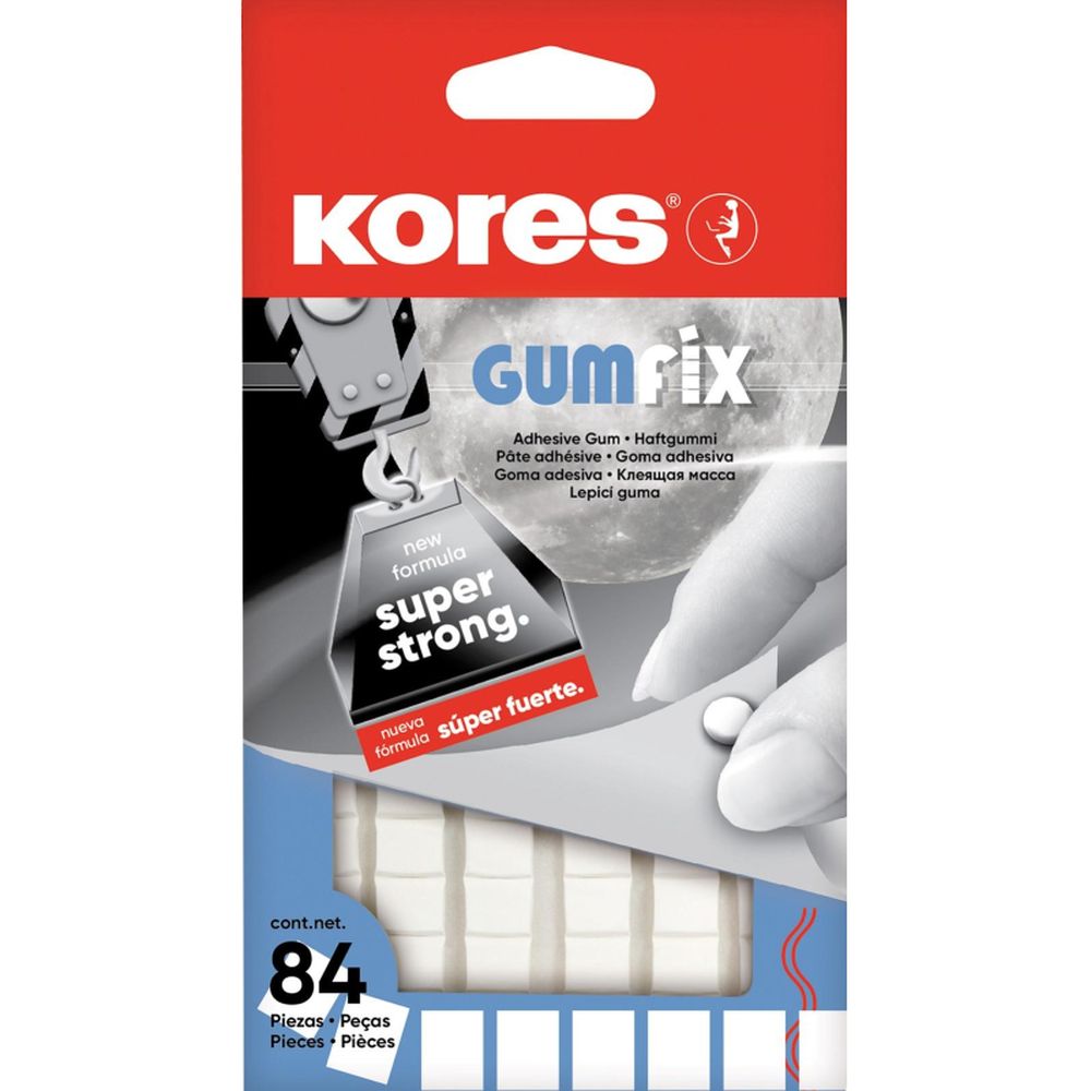 Масса клеящая Kores Gum Fix, 6 полосок по 14 шт.