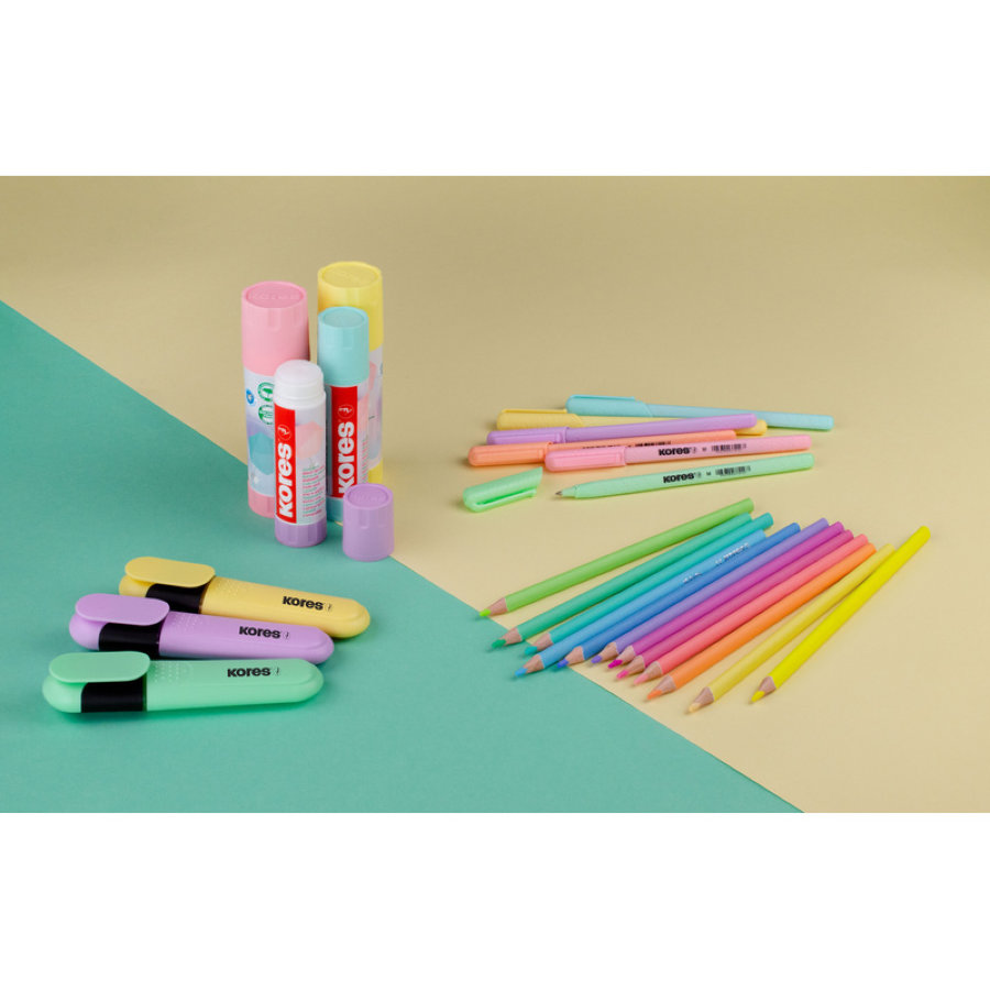 Клей-карандаш KORES 20гр Pastel, ассорти
