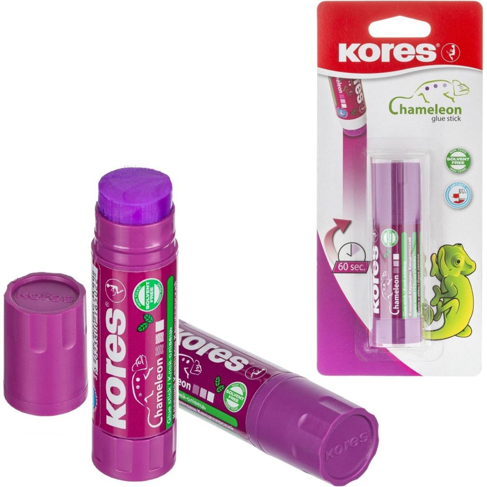 Клей-карандаш Kores Хамелеон (исчезает), 15 г