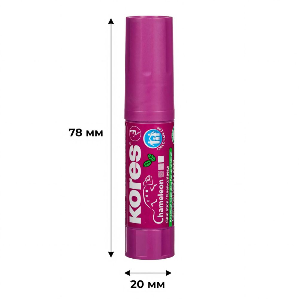 Клей-карандаш KORES 8г Chameleon (исчезающий цвет)