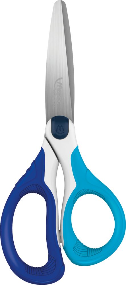 Ножницы SENSOFT 13 см, с прорезиненными ручками, aсимметричные, цв. ассорти, в блистере