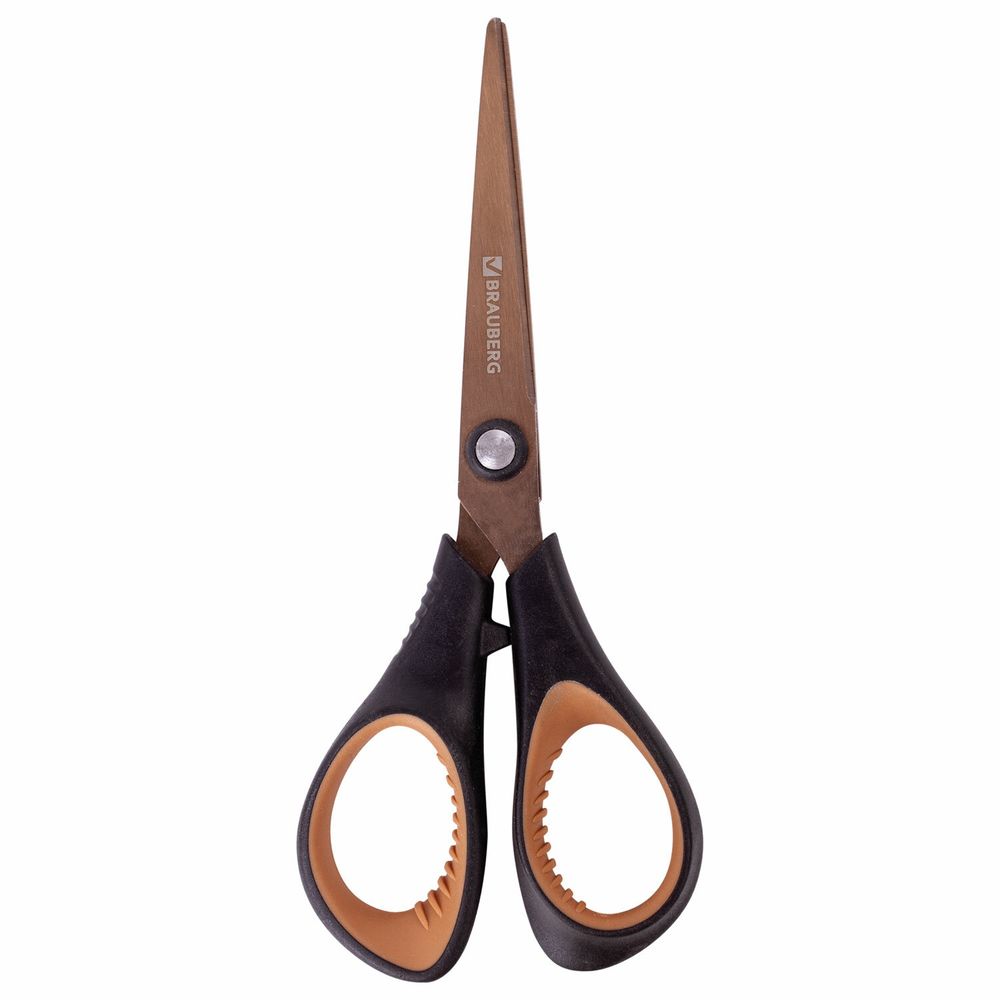 Ножницы BRAUBERG "Heavy Duty", 165 мм, суперпрочные, титановое покрытие, 2-х сторонняя заточка