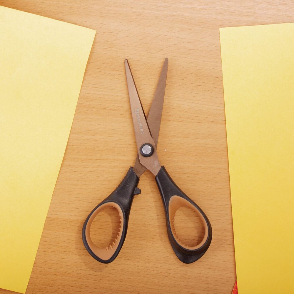 Ножницы BRAUBERG "Heavy Duty", 165 мм, суперпрочные, титановое покрытие, 2-х сторонняя заточка