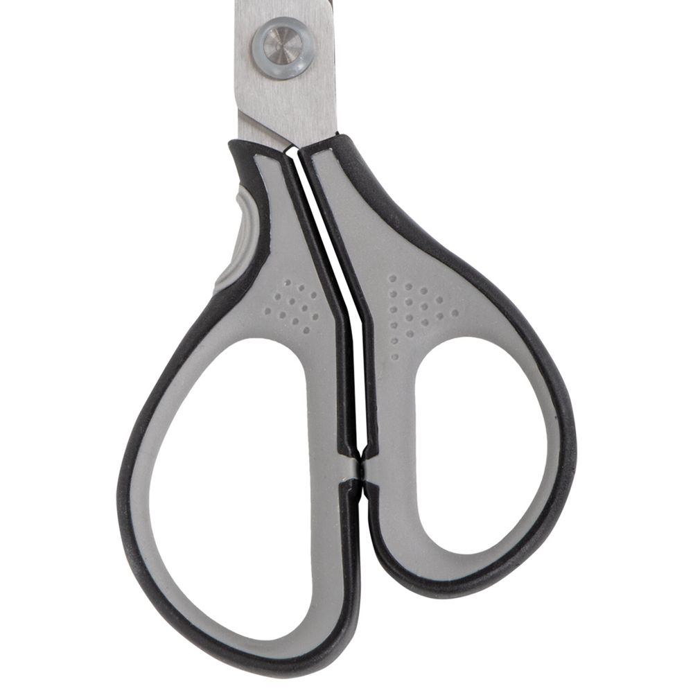 Ножницы BRAUBERG "SUPER", 175 мм, серо-черные, 2-х сторонняя заточка, эргономичные ручки