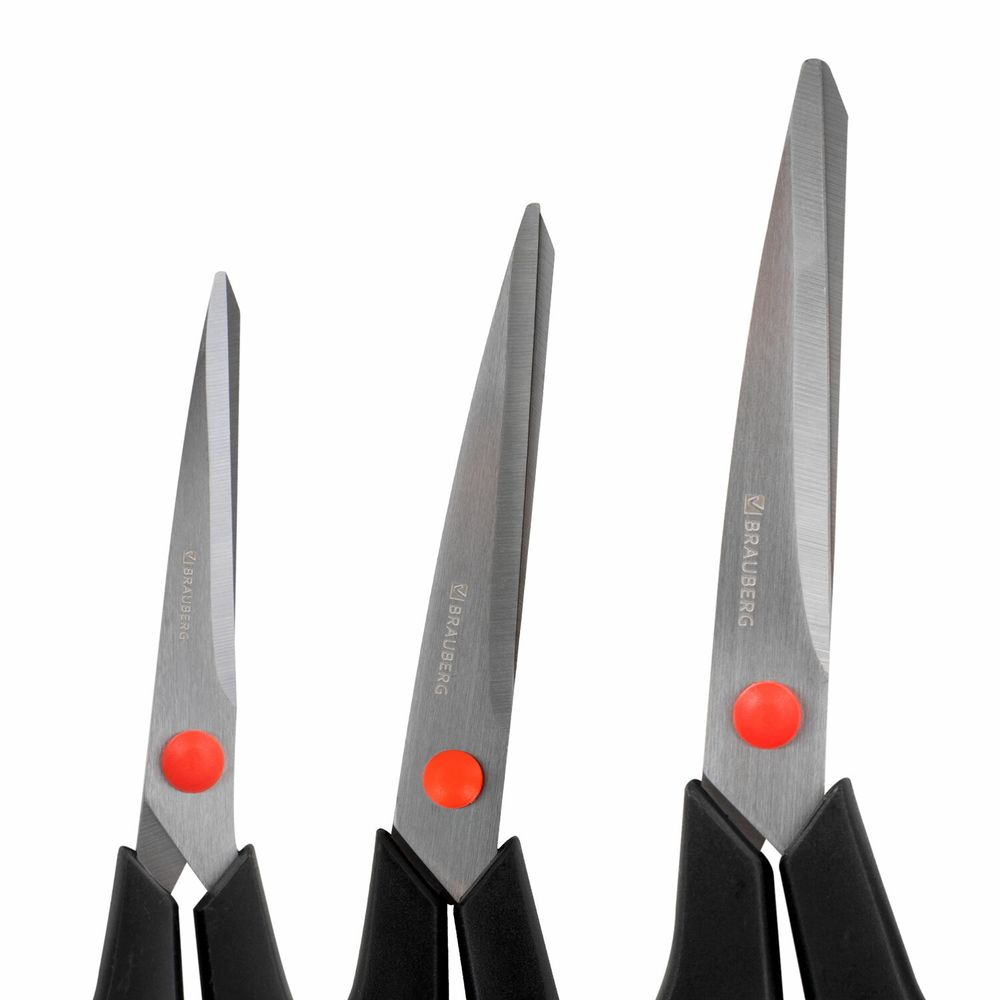 Ножницы BRAUBERG SOFT GRIP НАБОР 5 штук (140, 170, 190, 220, 240 мм)