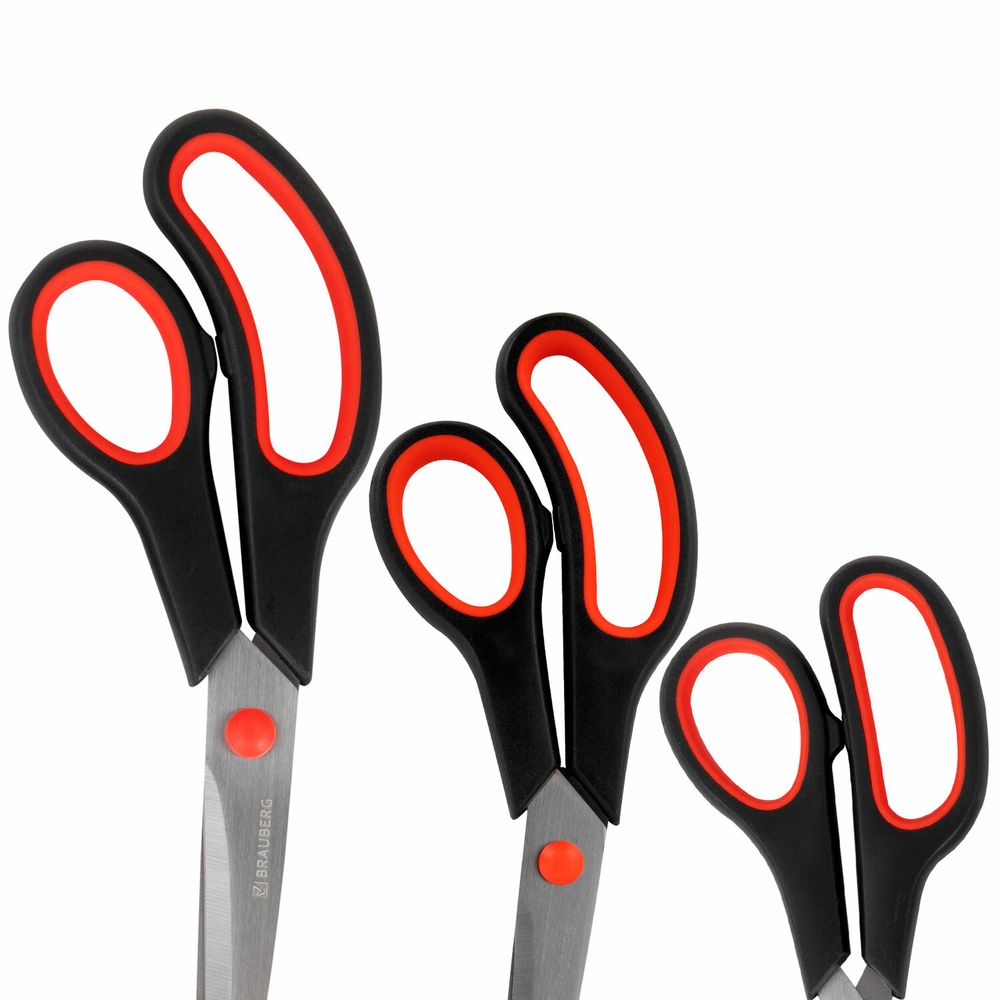 Ножницы BRAUBERG SOFT GRIP НАБОР 5 штук (140, 170, 190, 220, 240 мм)