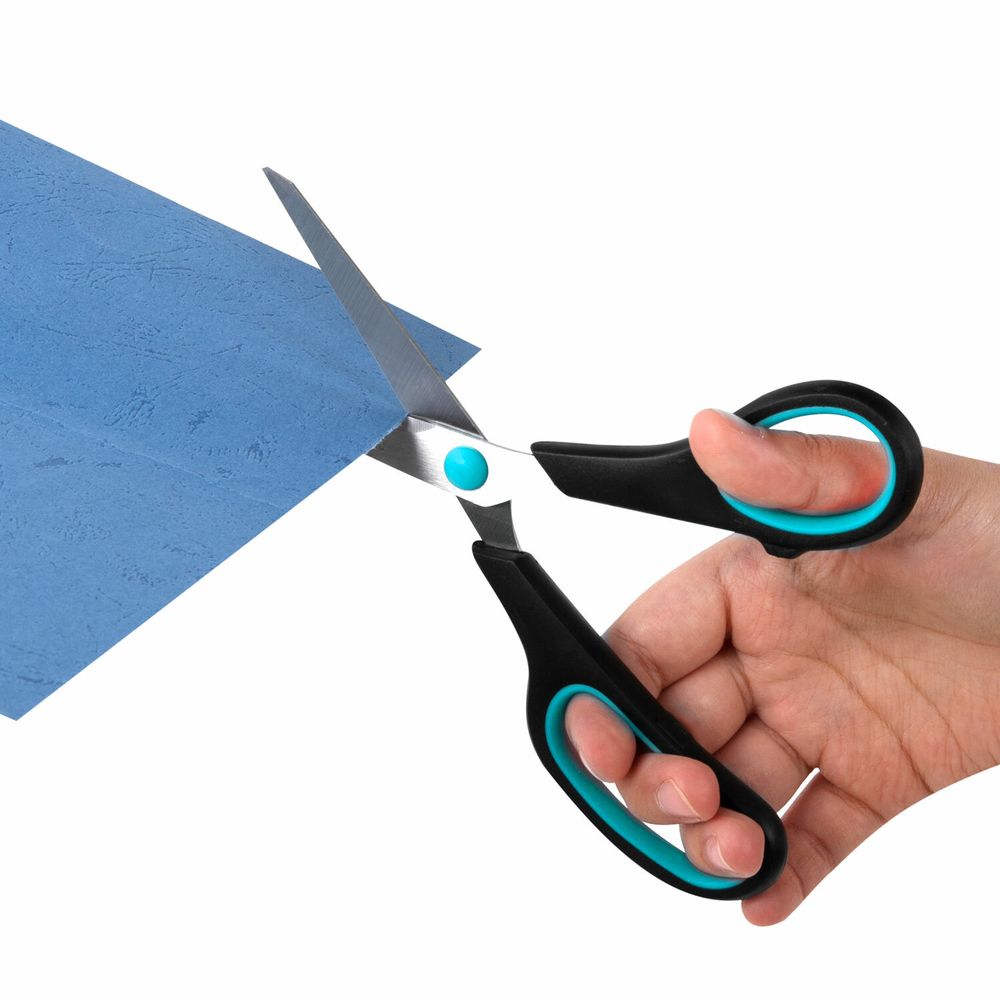 Ножницы BRAUBERG SOFT GRIP, НАБОР 3 штуки (140, 190, 230 мм)