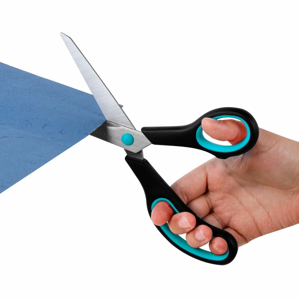 Ножницы BRAUBERG SOFT GRIP, НАБОР 3 штуки (140, 190, 230 мм)