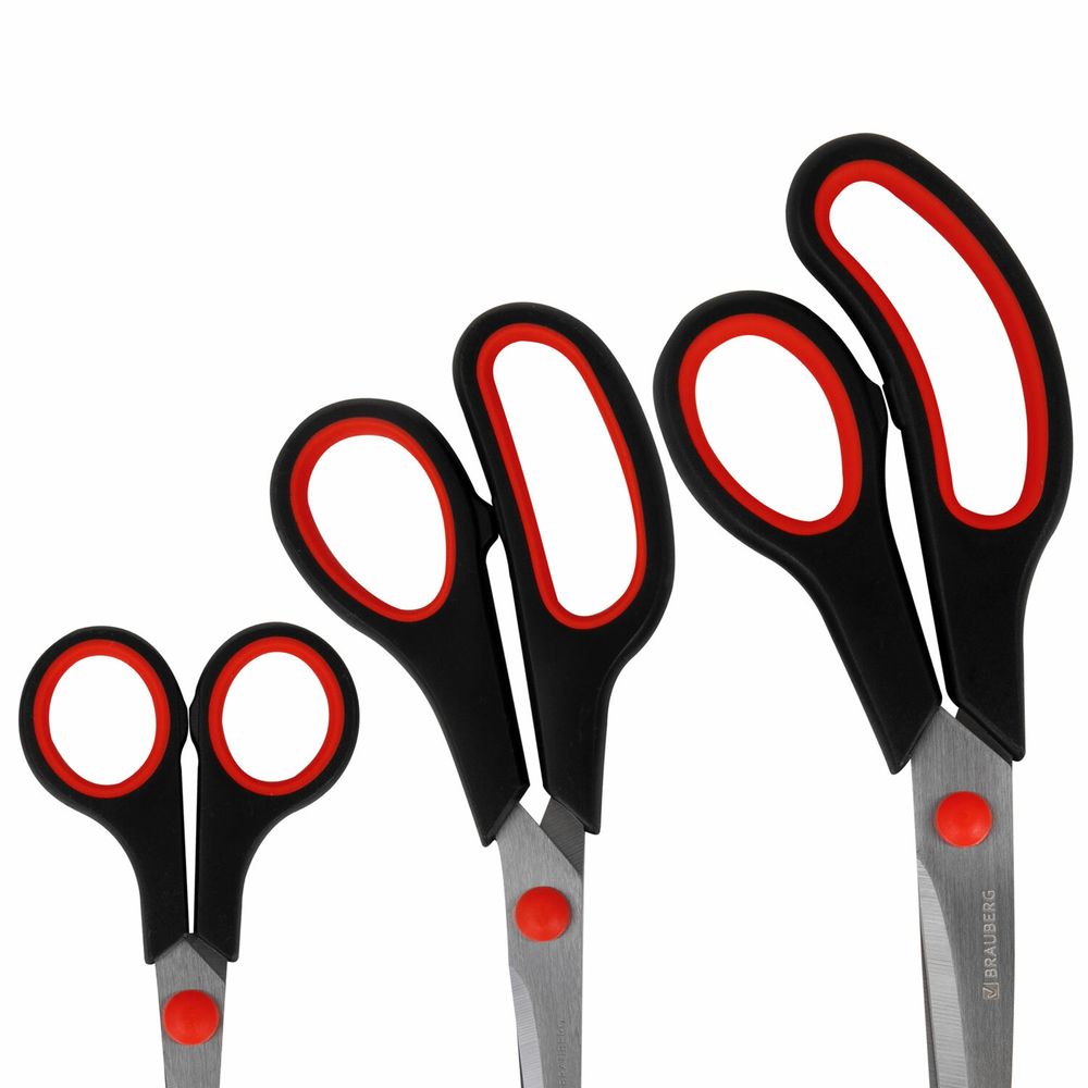Ножницы BRAUBERG НАБОР 3 шт. (140, 190, 230 мм)