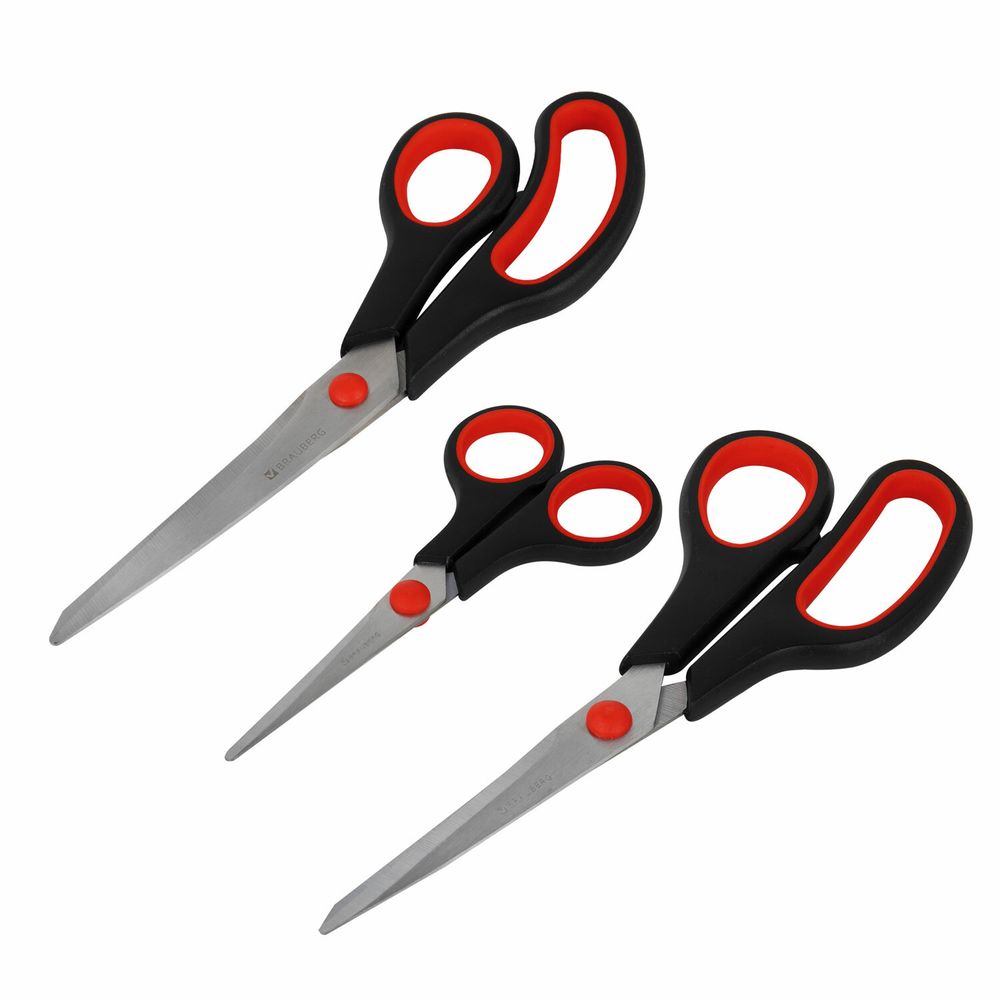 Ножницы BRAUBERG НАБОР 3 шт. (140, 190, 230 мм)