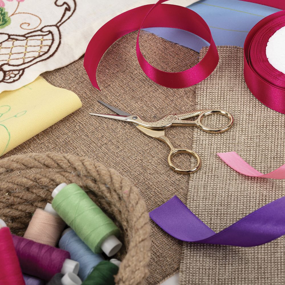 Ножницы для вышивания и рукоделия 120 мм, ЦАПЕЛЬКИ, золотистые, ОСТРОВ СОКРОВИЩ