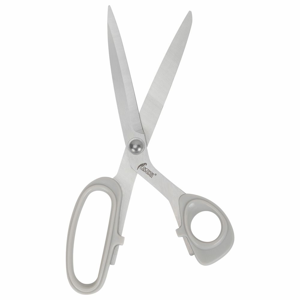 Ножницы портновские 255 мм, КЛАССИЧЕСКИЕ, серые, пластиковые ручки, ОСТРОВ СОКРОВИЩ