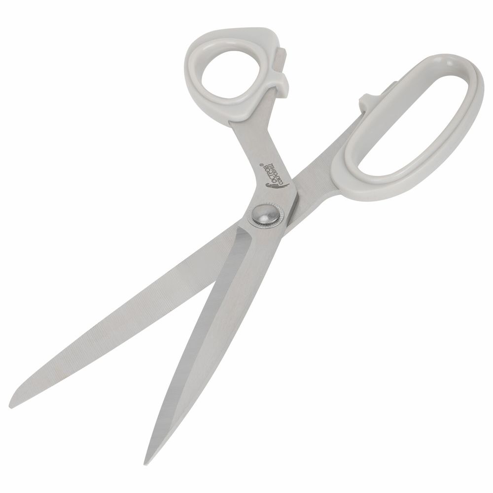 Ножницы портновские 255 мм, КЛАССИЧЕСКИЕ, серые, пластиковые ручки, ОСТРОВ СОКРОВИЩ