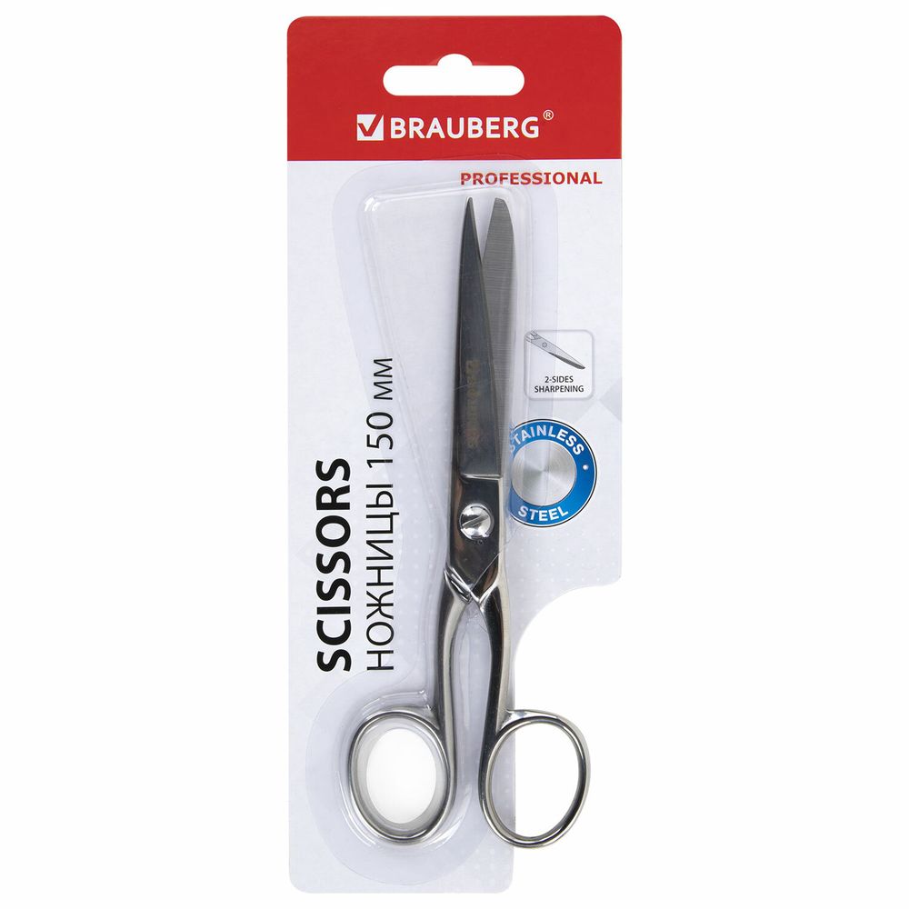 Ножницы цельнометаллические BRAUBERG "Professional"