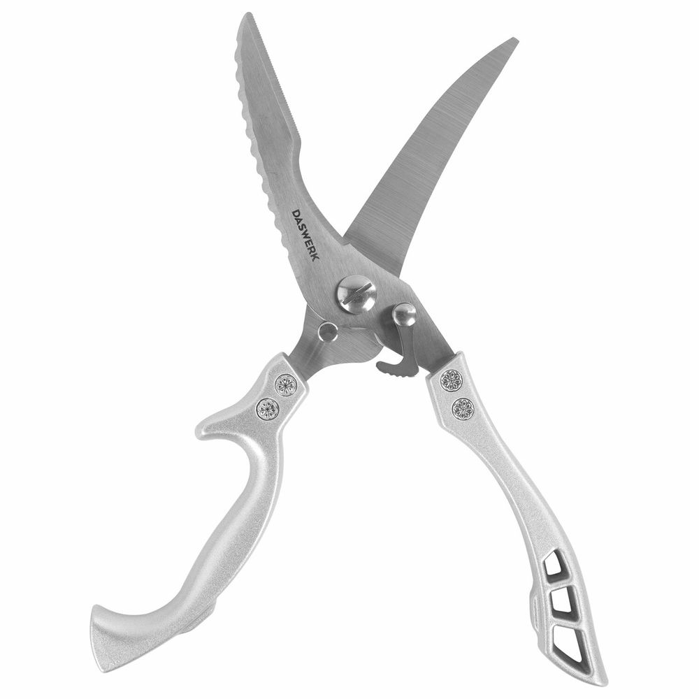 Ножницы-секатор кухонные DASWERK, 260 мм, фиксатор, зазубренные, металлические