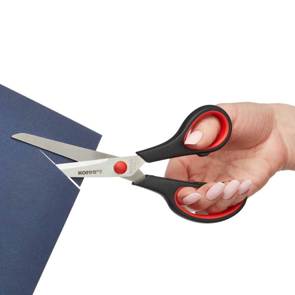 Ножницы 21 см KORES Softg, асимметрия, блистер