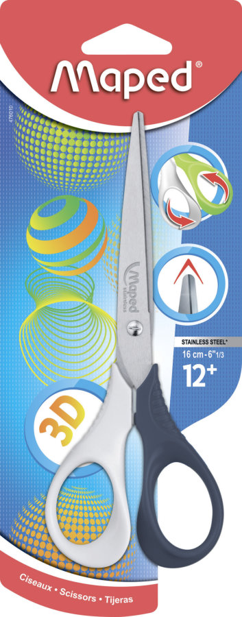 Ножницы 16 см MAPED SHAPE 3D, симметричные, ассорти, в блистере